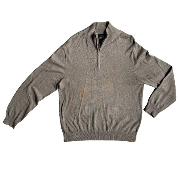 2/$18 SALE! Jos A Bank Sweater Mens Size‎ Large Mock Turtleneck Pima Cotton Gray - Picture 1 of 7
